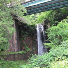 JR中央線が橋っています。旧線時代の橋脚だけだと風流だったん
