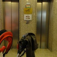 謎のエレベーター　扉の幅がなさすぎ