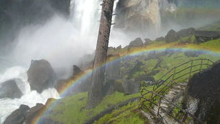 水量が多い時は、びしょぬれ覚悟で圧巻の虹！