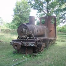 フランスの蒸気機関車の残骸