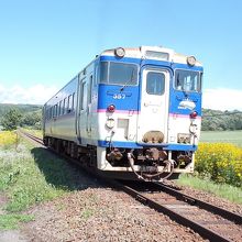 絵笛駅を出た列車