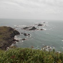 襟裳岬の看板のある展望台からの眺めです。