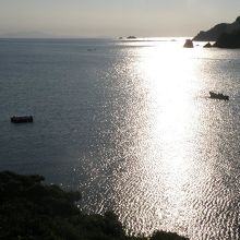 遊子海水浴場の近く。夕日が絵になりそう