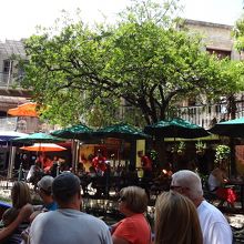 運河沿いのお店の様子。