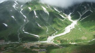 真夏でも雪渓が望める！