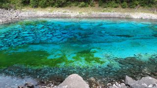 水の色は透明なブルー