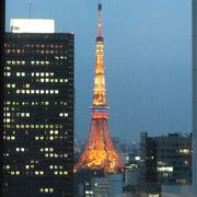 東京タワーを見ながら。