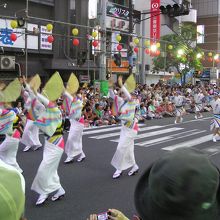 女踊りの後に続く男踊りの姿