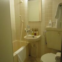 シングル・ルームのバスルーム。狭い。