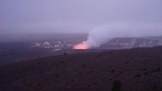 日没時の火山は絶景