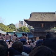 玉取祭 (玉せせり)  --- 日本三大八幡宮のひとつ「筥崎宮」で正月に開かれる勇壮な祭りです。