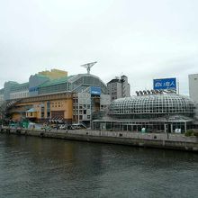 釧路川側から見た外観