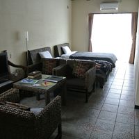 広大な客室。写真手前にもう一台ベッドがある。