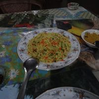 カレー味の素麺みたいな夕食