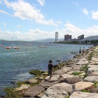 一歩でれば、琵琶湖畔です。
