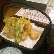 秋のきのこ天ぷら