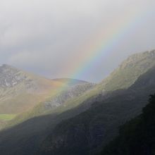 フロム渓谷に架かる虹の橋も見えたフロム鉄道の短い旅。