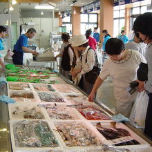 地物の魚介類がずらり