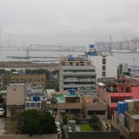 部屋から見る釜山港方面の眺め