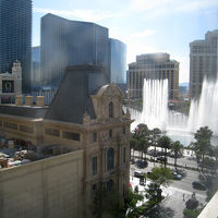 部屋から見たベラッジオの噴水ショー