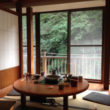 施設内は撮影禁止なので、館内のお食事処で撮った写真