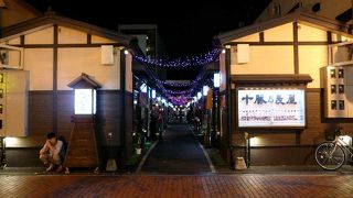 ちょっぴり高級感のある屋台村。ライバル？の「北の屋台」とは向かい合う位置関係。