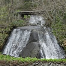 対岸から見た「ラルマナイの滝」