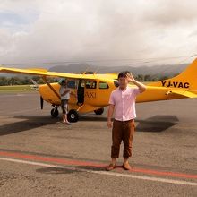 ポートビラ空港からバヌアツ遊覧飛行に出発