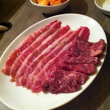 特選盛合せの「リブかぶり」と「ハラミ」