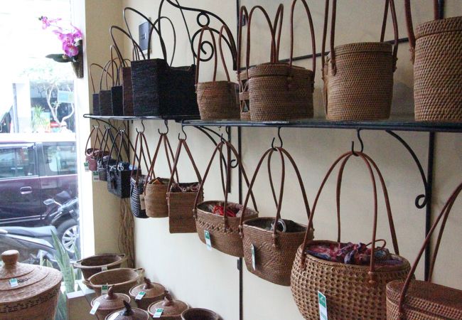 アタ 製品 ハンドメイド バスケット トレー ロング バリ島 お土産