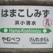 浜小清水。原生花園の隣の駅。道の駅と同居