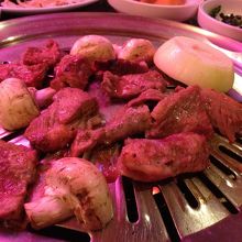 プレートで焼肉