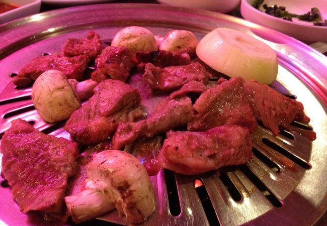 プレートで焼肉