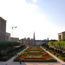 階段の上から。ブリュッセルの街並みが広がります。