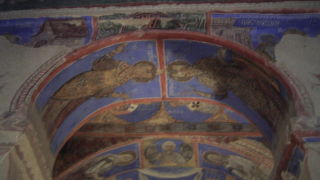 青のフラスコ画が素晴らしいです。