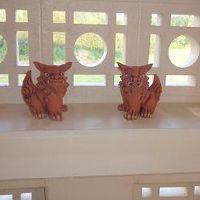 ドアの外にはシーサーがありました