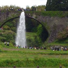 放水している時の通潤橋