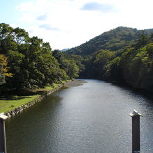 静かな流れ、緑の木々、眺めていると心が洗われます。