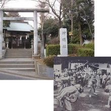 神明社で、驚神社と同じ牛込の獅子舞で有名です。