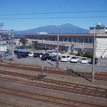 駅跨線橋から望む鳥海山