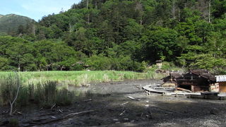 グツグツ温泉湧き出てます　＠湯元源泉地