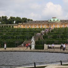 宮殿とその前に広がるお庭