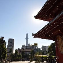 この時はまだ建築途中のスカイツリー