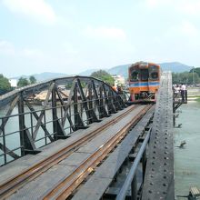 鉄橋を渡る機関車
