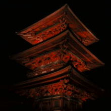 五重塔のライトアップです