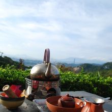 素晴らしい景色を見ながら、美味しいお茶をのんびり飲む、幸せ！