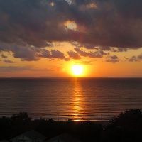 お部屋から見た、夕陽