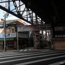 鶴橋駅前商店街　鶴橋駅の北側で大阪環状線内側沿い
