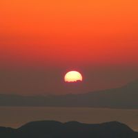 ホテルから見た夕日