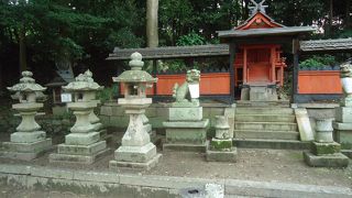 森に囲まれた神社